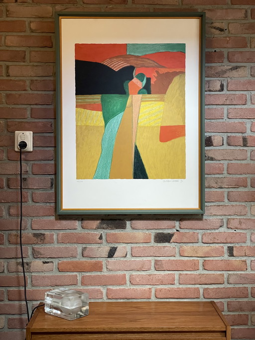 Jeroen Krabbé - Landschap - Zeefdruk - In Potlood Gesigneerd en Genummerd