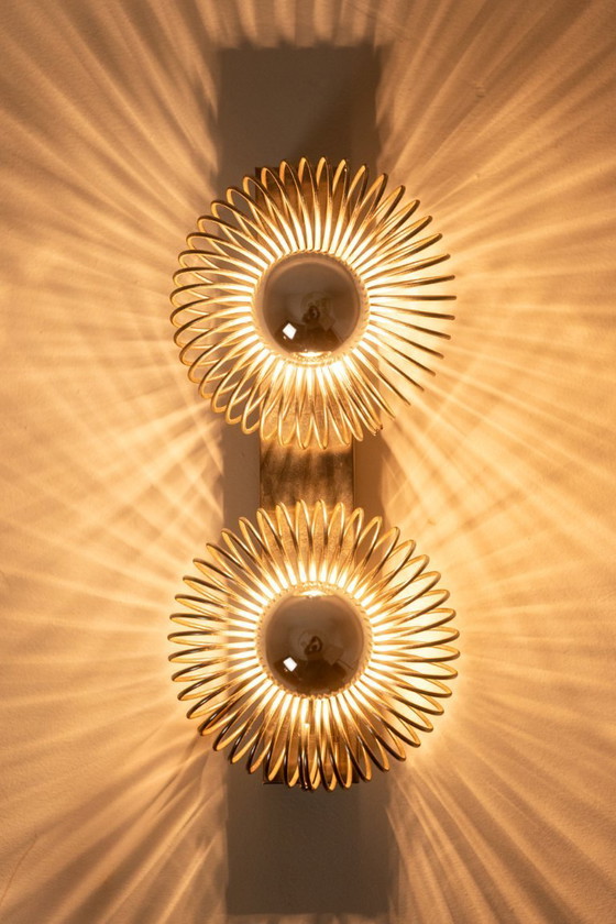 Image 1 of Andrea Lazzari. Applique da parete in metallo spazzolato. Anni '70.