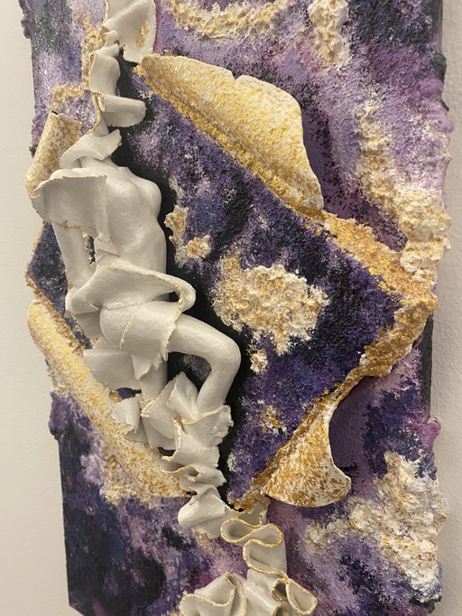 Gemälde „Die Entfaltung“ Mixed Media 60x30cm