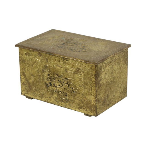 Antique Repoussé Chest Coal Fireplace