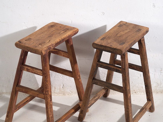 Pair of Antique oriental stools (c.1900) #7 (photo 17 of 34)