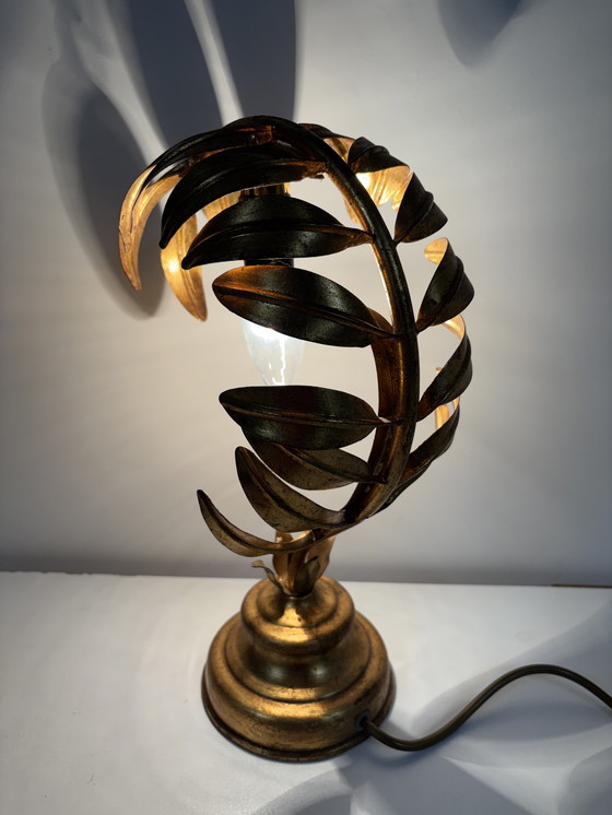 Image 1 of Hollywood Regency gilded table lamp in the style of Hans Kögl, Germany, 1970s