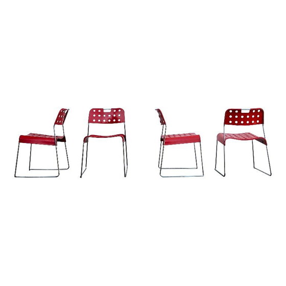 Image 1 of 4x sedie impilabili omstak di rodney kinsmann per bieffeplast, italia, 1971