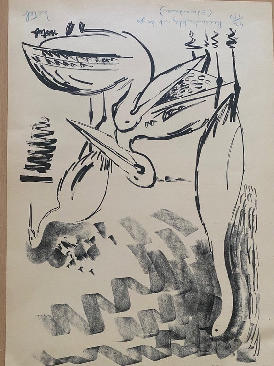 Image 1 of Marcel Notebaert - 8 black and white drawings of figures and scenes.