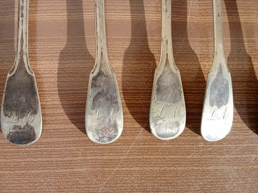 Antikes Christofle-Set – Gabeln und Löffel – mit Monogramm L.A.