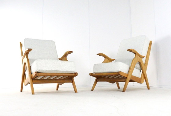 Image 1 of Set of 2 oak vintage armchairs 'Nederweert' vintage