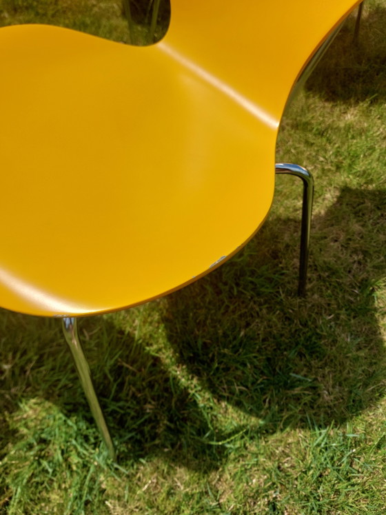 Image 1 of Set di 6 sedie Butterfly serie 7 di Fritz Hansen – Gialle – Vintage