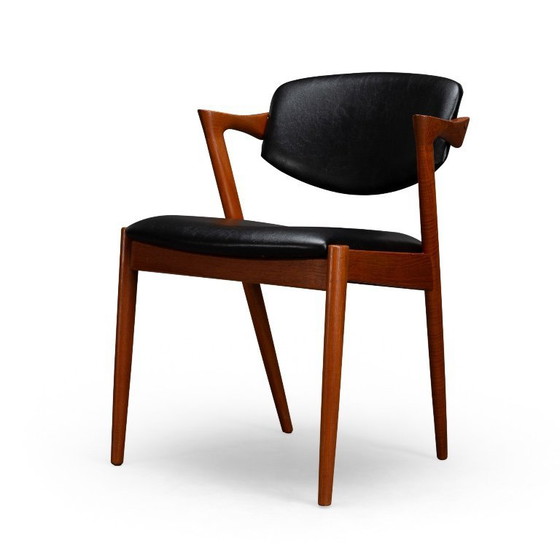 Image 1 of Silla Z de teca retapizada de Kai Kristiansen, juego de 4, década de 1960