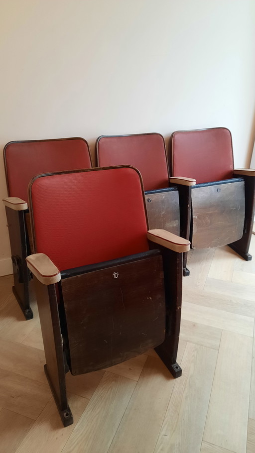 4x sedili da cinema d'epoca
