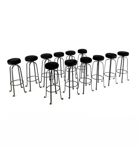 Image 1 of 12x tabouret de bar vintage en fer forgé '60s