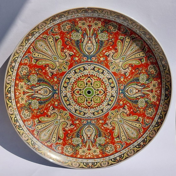 Image 1 of Large Chinese decorative plate with traditional Middle Eastern and Islamic patterns.