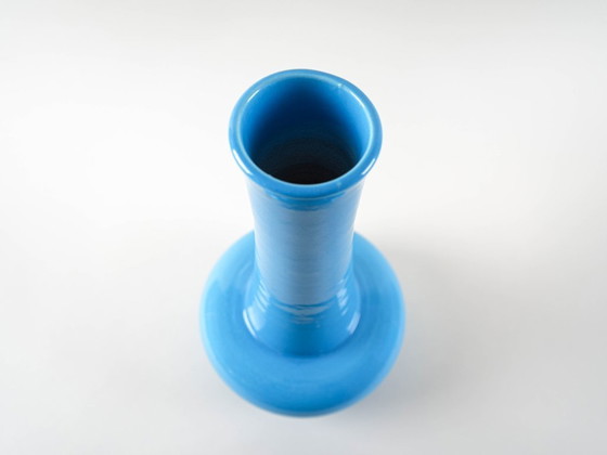 Image 1 of Blue ceramic vase, Danish design, 1970s, made in Denmark