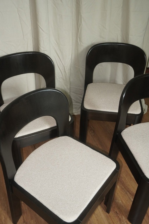 Brutalist vintage dining chairs set of 4