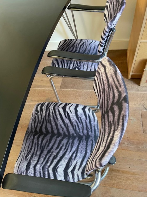 Image 1 of 4 vintage De Wit brothers tubular frame chairs