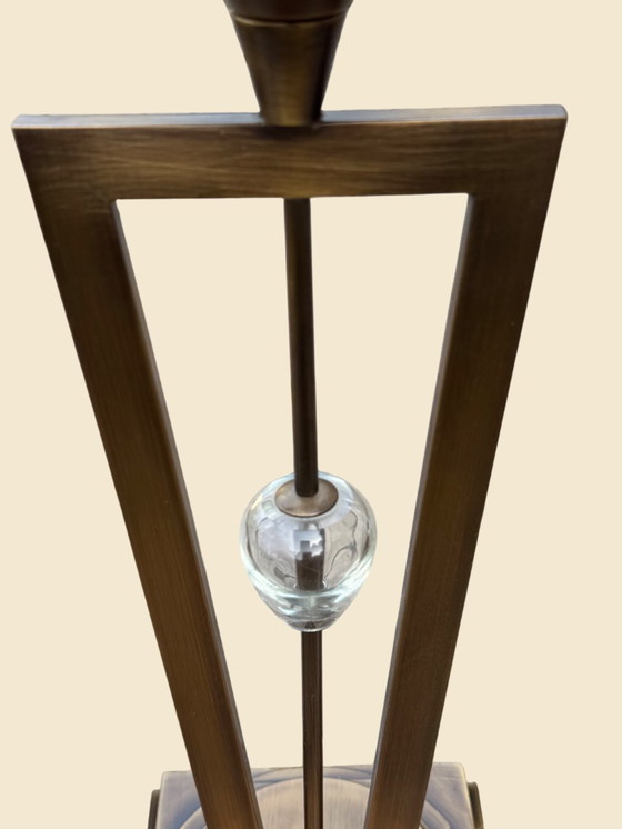 Image 1 of 🔷 UNICUM | Il Paralume Marina Bronze Table Lamp | Italian Design | Murano Glass | 1987-1995