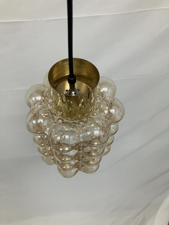 Image 1 of Lampada a sospensione a bolle Helena Tynell ocra, di Limburg Glashütte