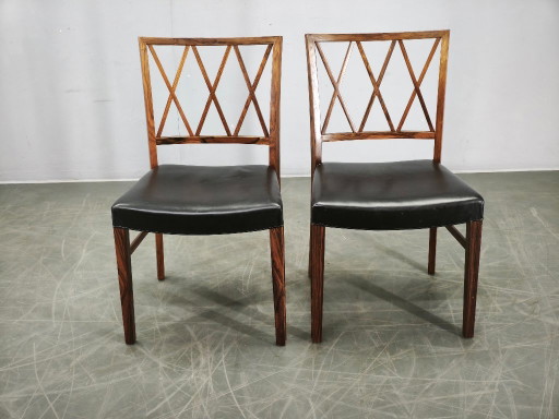 1940s Ole Wanscher Pair of Danish Modern Leather Chairs by A.J. Iversen