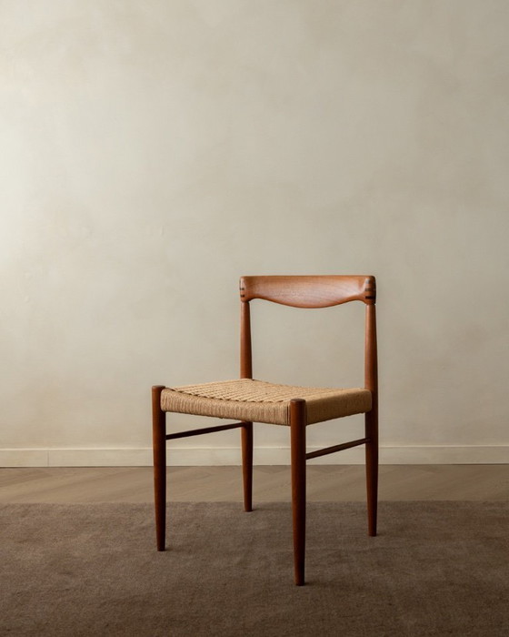 Image 1 of Vintage Dining Chairs by Henry Walter Klein for Bramin Møbler, Danish Teak Paper Cord Dining Chairs, 1960s, Set of 3