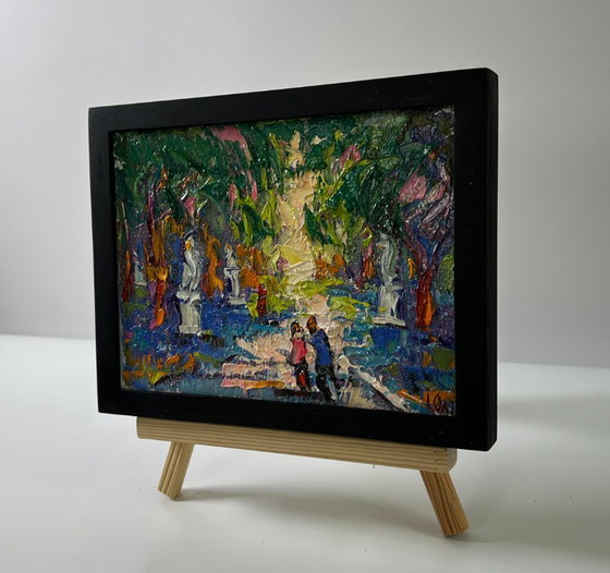 Original-Ölgemälde: Sommerliche Straßenlandschaft, Spaziergang im Park – Gemälde & Zeichnungen, Canvas (photo 2 of 8)