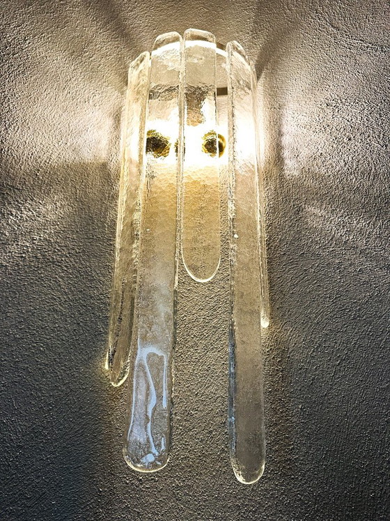 Vintage large Mazegga wall light Nason, Mazzega, Brass, Murano Glass, Gold (photo 11 of 15)