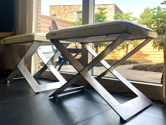 Image 1 of Philipp Plein Jet Set Ottoman Hocker Kruk Croco Leder