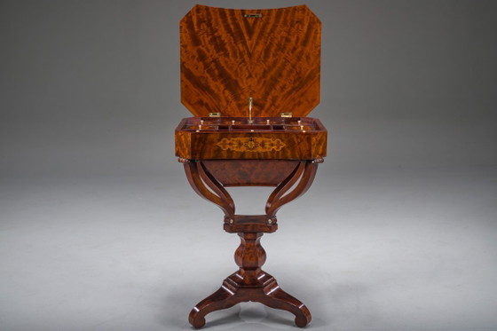 Tavolo da Lavoro per Cucito Biedermeier in Mogano, 1850 – Tavolini, Wood (photo 4 of 16)