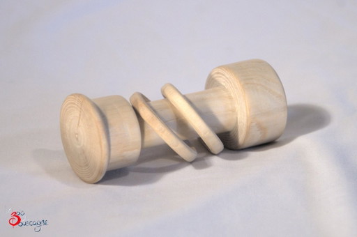 Sonaglio artigianale in legno massello a 2 anelli, Made in France, 9x3.5cm – decoratieve objecten, Wood (photo 2 of 6)