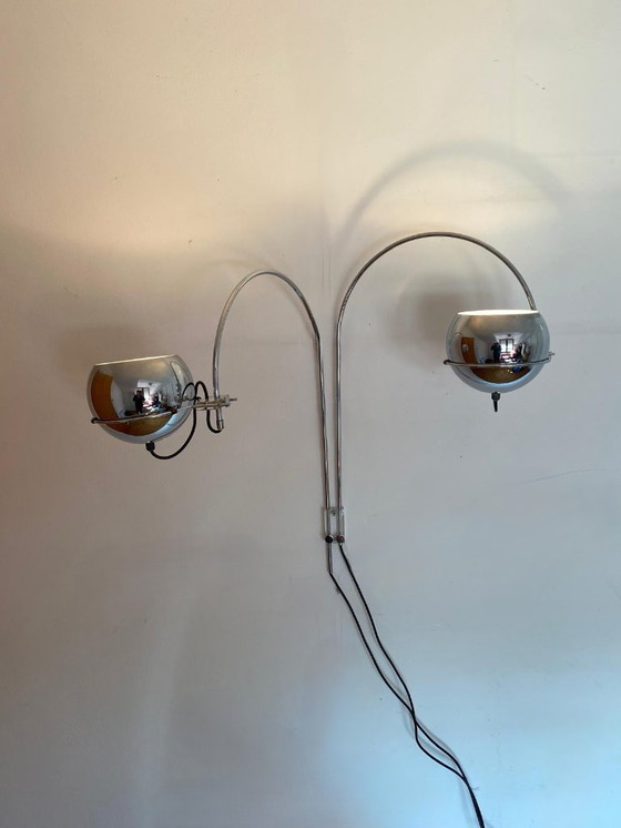 Image 1 of Lampada da parete ad arco Gepo Amsterdam, dal design vintage, con doppia finitura cromata.