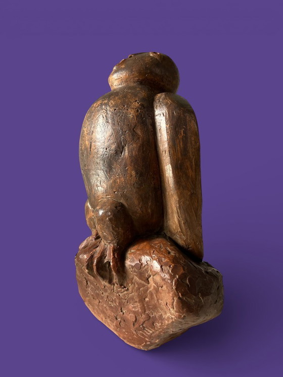 Image 1 of Expressief terracotta beeld van Belgisch kunstenares Anne Canneel