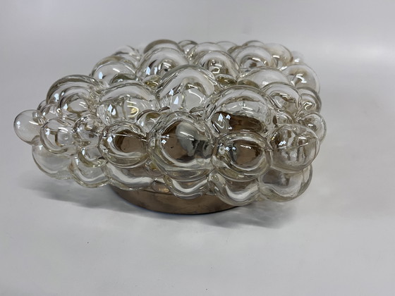 Image 1 of Vintage Helena Tynell Ceiling/Wall Lamp Amber Gold Bubble Glass Mid - Century