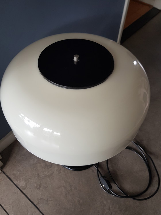 Image 1 of Table/desk lamp from the 1970s, black base / white shade.