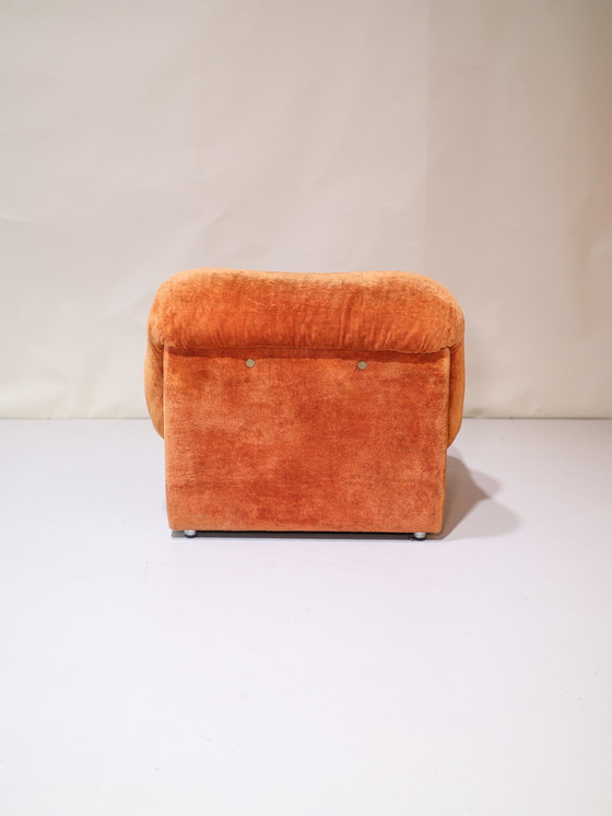Image 1 of (2x) Italian Armchair Orange Vintage 1970s