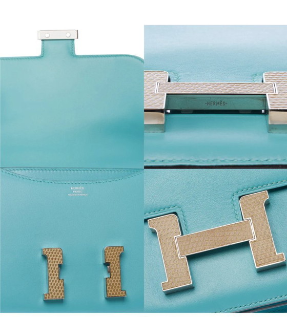 Image 1 of Sac HERMES Constance en Cuir Bleu - 103444