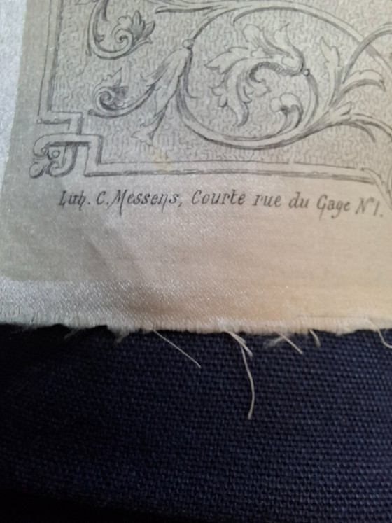 Image 1 of Rare 1871 Silk Menu Antwerp Belgium – Monseigneur Anthonis Jubilee Banquet