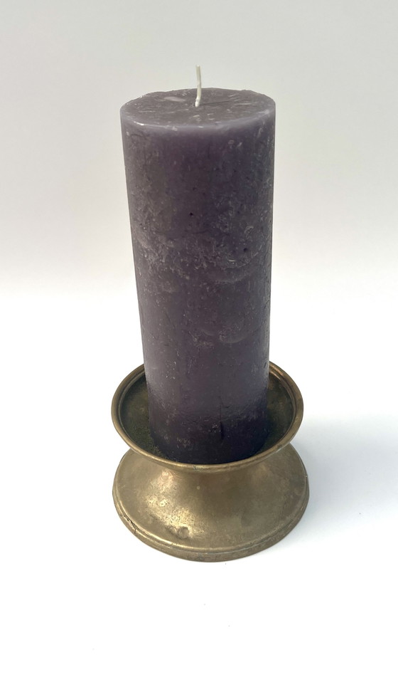 Image 1 of Vintage brass candlestick – 1960s – solid – chalice shape