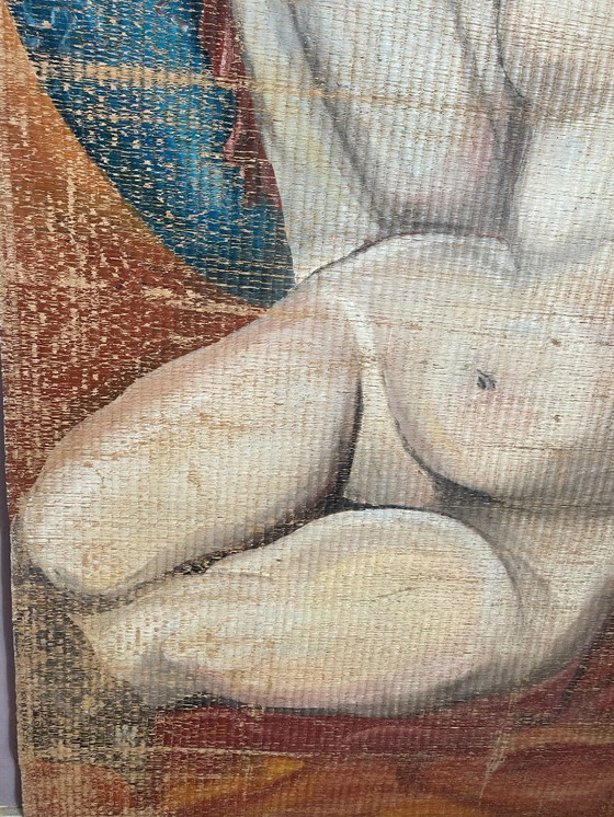 Image 1 of Art Deco Cubist style decoration painted on bamboo