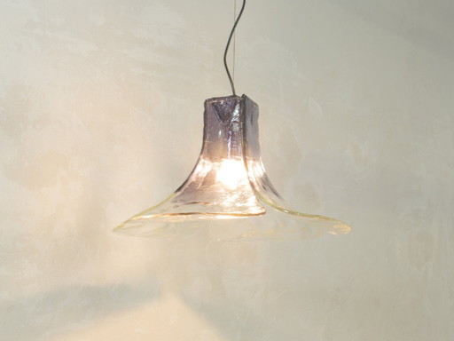 Lampada da soffitto in vetro di Murano, Carlo Nason, Mazzega, anni '70, Vintage