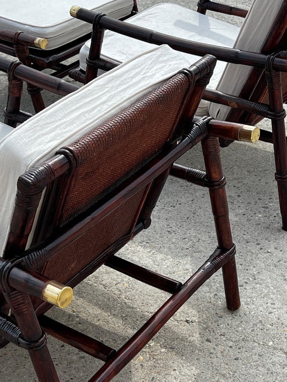 Image 1 of Paire de fauteuils et ottomans John Wisner Far Horizons – Ficks Reed, 1954