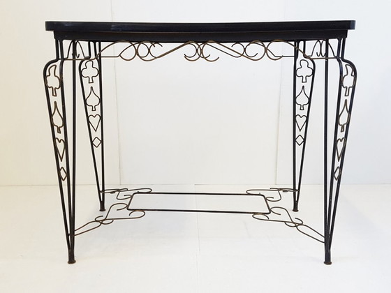 Image 1 of TABLE FORMICA PIQUE COEUR TREFLE CARREAU 1950 VINTAGE 50S ROCKABILLY 50'S