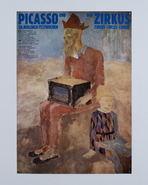 Image 1 of Picasso der Zirkus – Originele vintage tentoonstellingsposter van Pablo Picasso uit 1978 – Modern – 102x76 cm A1