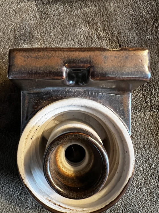 Lampada da parete vintage Ifö modello 6080 in porcellana – Marrone/Vetro opale – Con scatola e dima (photo 7 of 12)