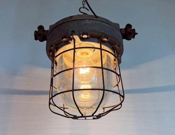 Image 1 of Grey Industrial Explosion Proof Lamp from Elektrosvit, 1960s
