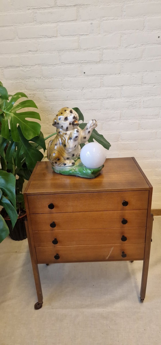 Image 1 of Lampe de table vintage unique - panthère