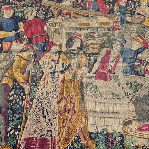 Vintage Wandbehang im Gobelin-Stil Les Vendanges, 1960er/70er Jahre