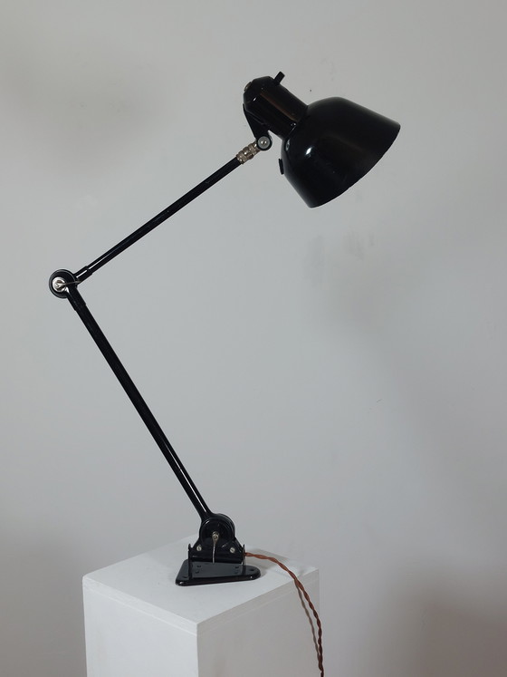 Image 1 of Schwarze Bauhaus SIS Werkstattlampe Gelenklampe 
