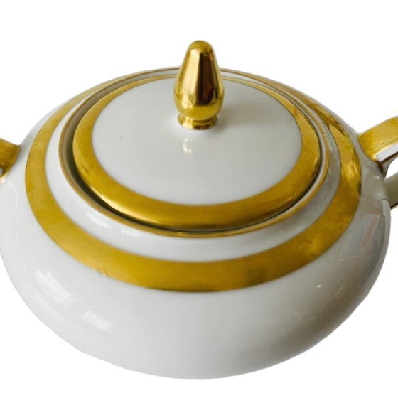 Image 1 of Eschenbach Bavarian cream set porcelain cream white gold 1940's