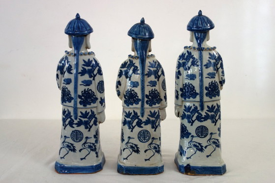 Image 1 of 3 emperor figurines, China, early 20th century