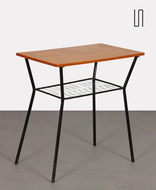 Vintage 1960s Metal And Wood Table
