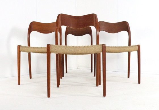 Image 1 of Set di 4 sedie Niels O Möller modello 71 vintage danese