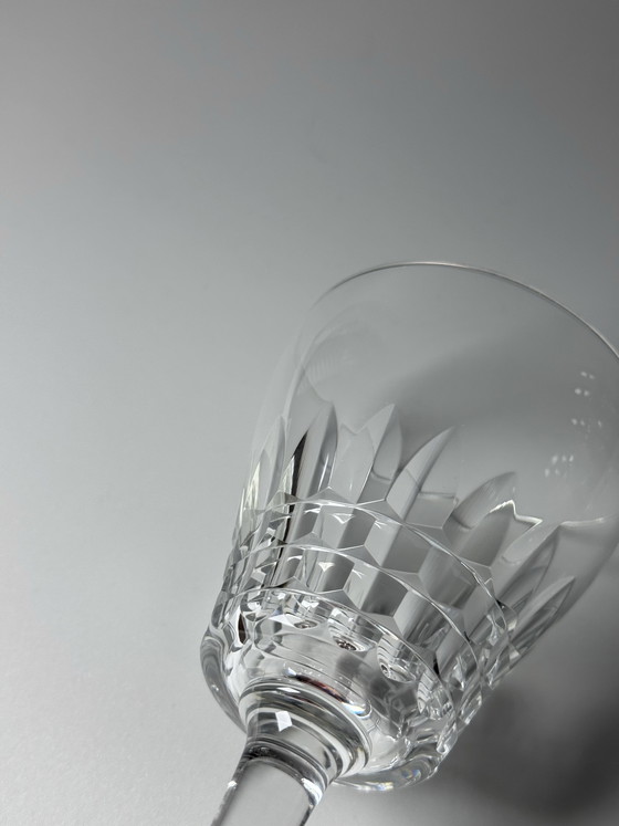 Image 1 of Set van 6 grote kristallen wijn- of waterglazen – Val Saint Lambert “Service Mery” – Art Deco